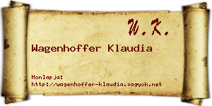 Wagenhoffer Klaudia névjegykártya