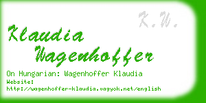 klaudia wagenhoffer business card